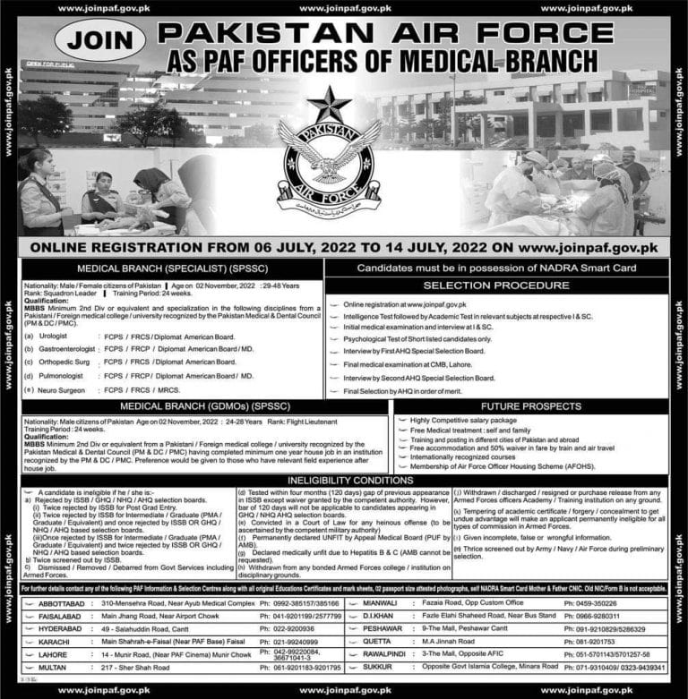 Join PAF As Medical Doctor 2022